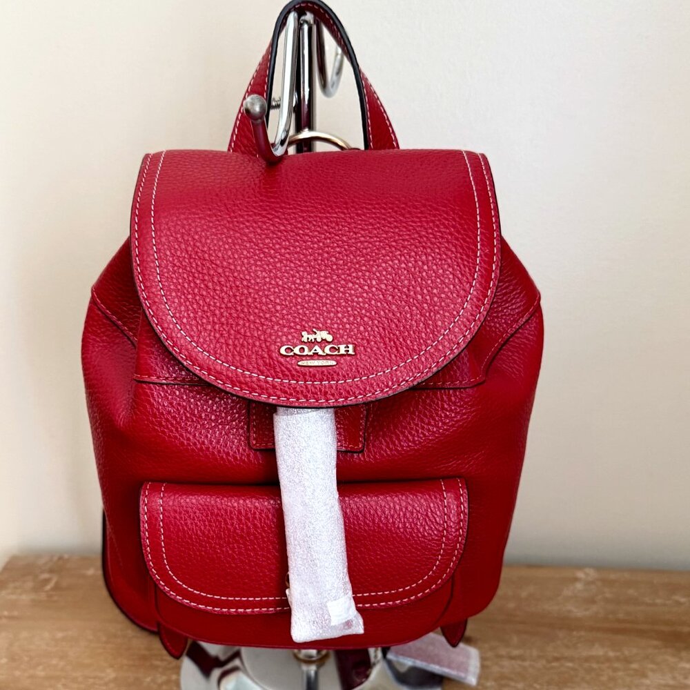 Nwt Coach Leather drawstring Pennie Backpack 22 - Picture 2 of 10